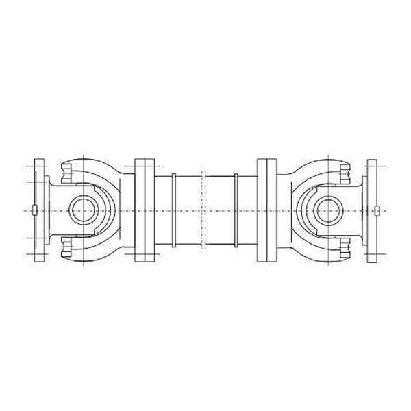 SWP D型（無伸縮長型）部分軸承座十字軸式萬向聯軸器